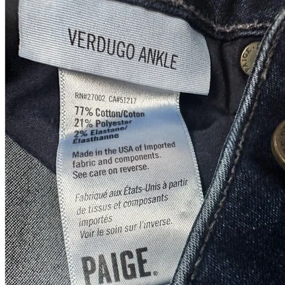 Paige Verdugo Ankle mid-rise skinny jeans SIZE 27 - Picture 4 of 4
